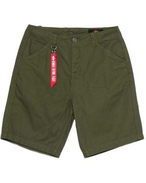 Alpha Industries P41 Hbt Logo-Print Bermuda Shorts - Green
