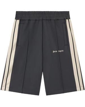 Palm Angels Logo Stripe Track Shorts - Grey
