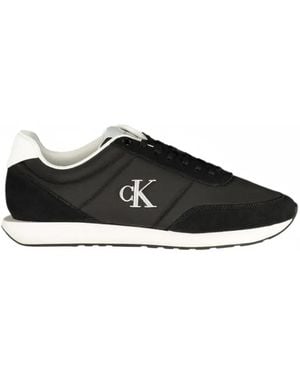 Calvin Klein Logo-Print Paneled Sneakers - Black