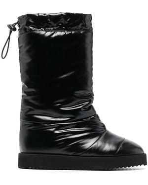 Gia Borghini Patent Padded Knee-High Boots - Black