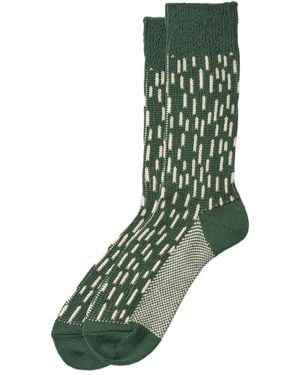 RoToTo Gerippte Regentropfen-Socken - Grün