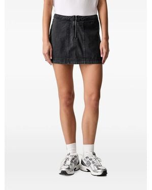 PUMA Logo-Embroidered Zip-Front Mini Skirt - Black