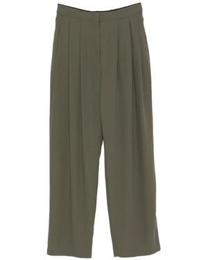 IRO Oakland Pleated Wide-Leg Trousers - Green