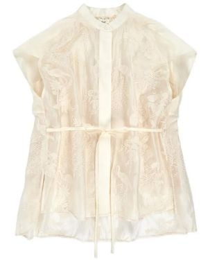 Psophia Blusa A Fiori - Bianco