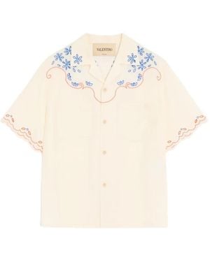 Valentino Garavani Linen Bowling Shirt - White