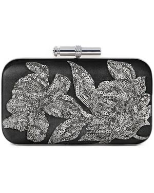 Givenchy Pout Evening Clutch With Sequins Floral Embroideries - Grey