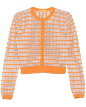Ermanno Scervino Check-Pattern Cropped Cardigan - Orange
