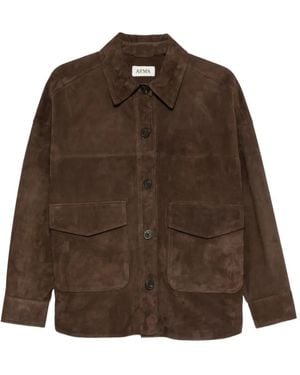 Arma Button-Up Coat - Brown