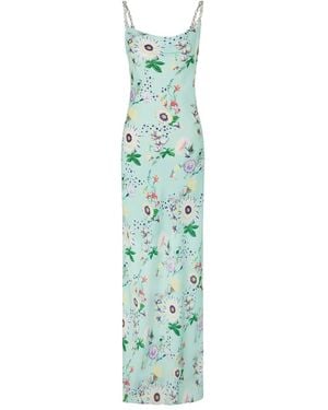 Rabanne Floral Chain Dress - Green