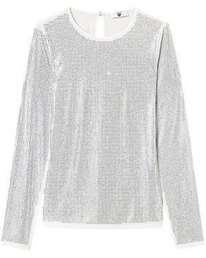 Twinset Crystal-Embellished Crew-Neck Jersey Top - White