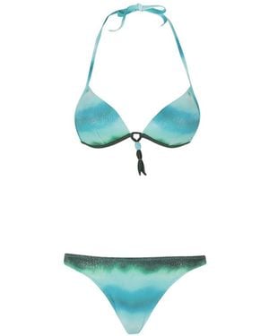 Pin-Up Stars Tie-Dye Push-Up Bikini - Blue
