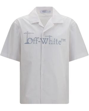 Off-White c/o Virgil Abloh City Nature Graphic-Print Bowling Shirt - Grey