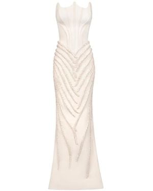 Gaby Charbachy Robe-Bustier Longue À Ornements - White