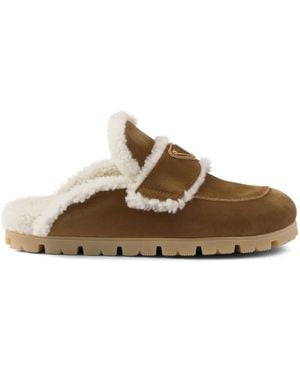 Prada Mules Aus Wildleder - Braun