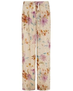 Herno Floral-Print Trousers - Natural