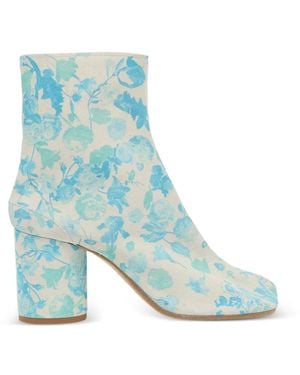 Maison Margiela Floral-Detail Boots - Blue