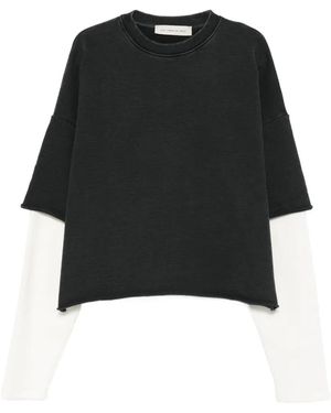 Stay Human On Earth Layered Sweatshirt - Black