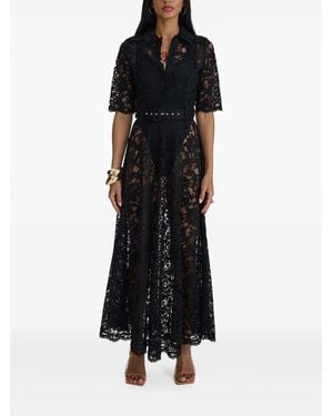 MOOS STUDIO Reverie Maxikleid Aus Spitze Mit Gürtel - Schwarz