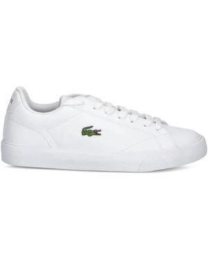 Lacoste Crocodile-Embossed Leather Trainers - White