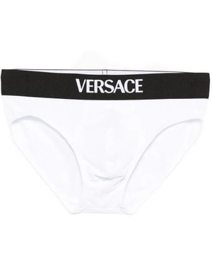Versace Logo-Band Briefs - Black