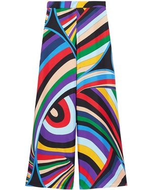 PUCCI Iride-Print Silk Pants - White