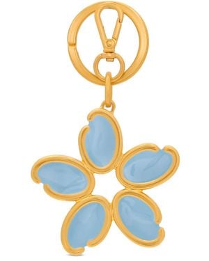 Oscar de la Renta O Flower Charm Keyring - White