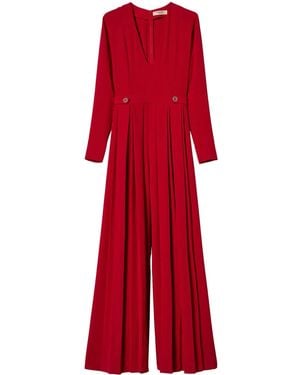 Twinset Pleated Jumpsuit - Red