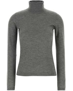 Brunello Cucinelli Roll-Neck Long-Sleeve Knit - Grey