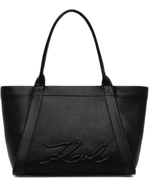 Karl Lagerfeld Embossed-logo tote bag - Schwarz