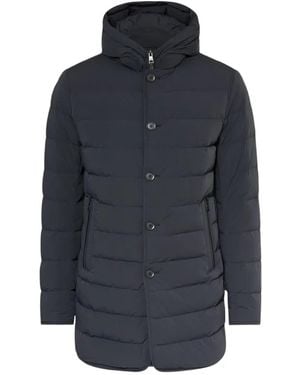 DUNO Quilted Hooded Coat - Blue