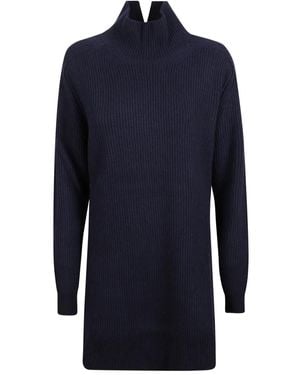 Dondup High-Neck Knitted Dress - Blue