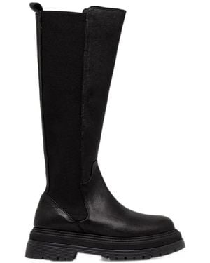 Patrizia Pepe Chunky-Sole Elasticated-Panel Boots - Black
