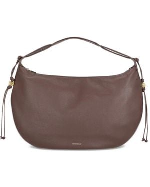 Coccinelle Large Tess Grained Leather Tote Bag - Brown