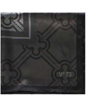 V73 ジオメトリックパターン スカーフ - ブラック