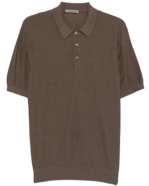 Corneliani Textured-Knit Polo Shirt - Brown
