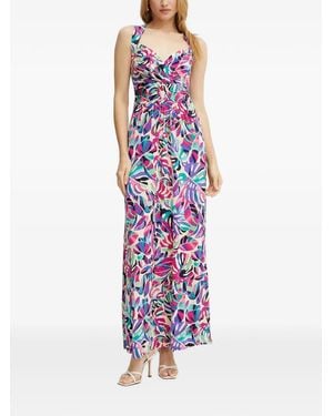 Morgan Tropical-Print Ring-Detail Maxi Dress - Natural