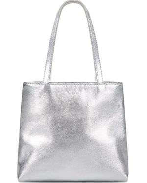Hai Little Metallic Leather Tote Bag - White