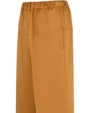 Max Mara Elastic-Waistband Palazzo Pants - Natural