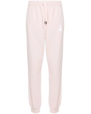 Isabel Marant Flocked-Logo Track Pants - Pink