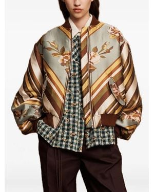ALÉMAIS La Rosa Jacquard Bomber Jacket - Natural