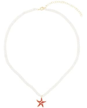 Eshvi Collar con colgante de estrella de mar - Blanco