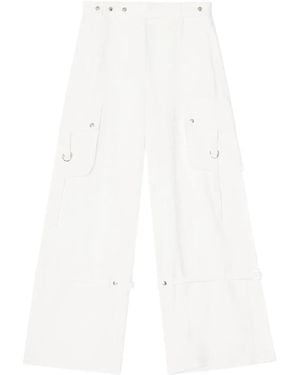 Teurn Studios Cargo-Pocket Strap-Detail Trousers - White