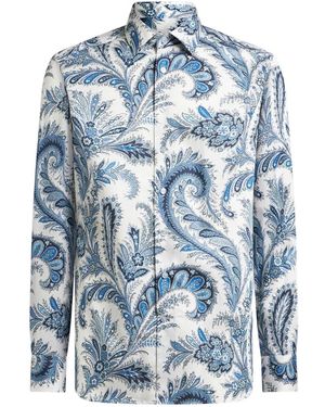 Etro Paisley-print long-sleeve shirt - Azul