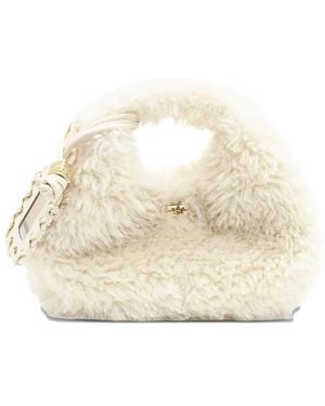 Ganni Fur Mini Hobo Bag - Natural