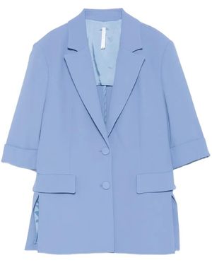 Imperial Button-Fastening Blazer - Blue