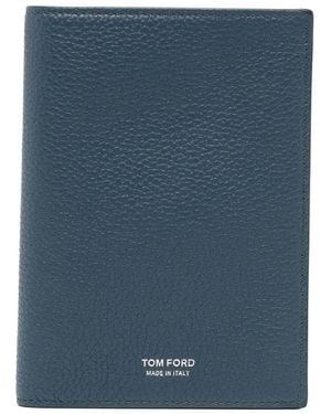Tom Ford Leather Bi-Fold Cardholder - Blue
