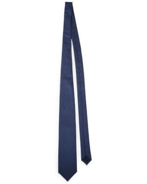 Corneliani Corbata De Seda Con Estampado Geométrico - Azul