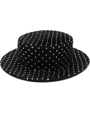 Ruslan Baginskiy Canotier Fedora Mit Kristallen - Schwarz