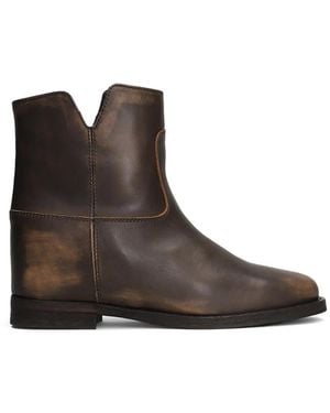 Via Roma 15 Faded-Effect Ankle Boots - Brown