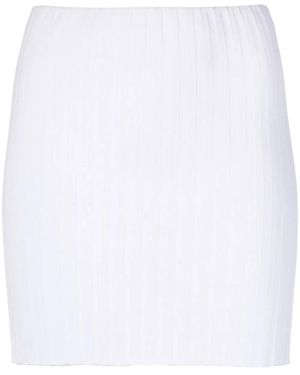 Cotton Citizen Ribbed-Knit Mini Skirt - White